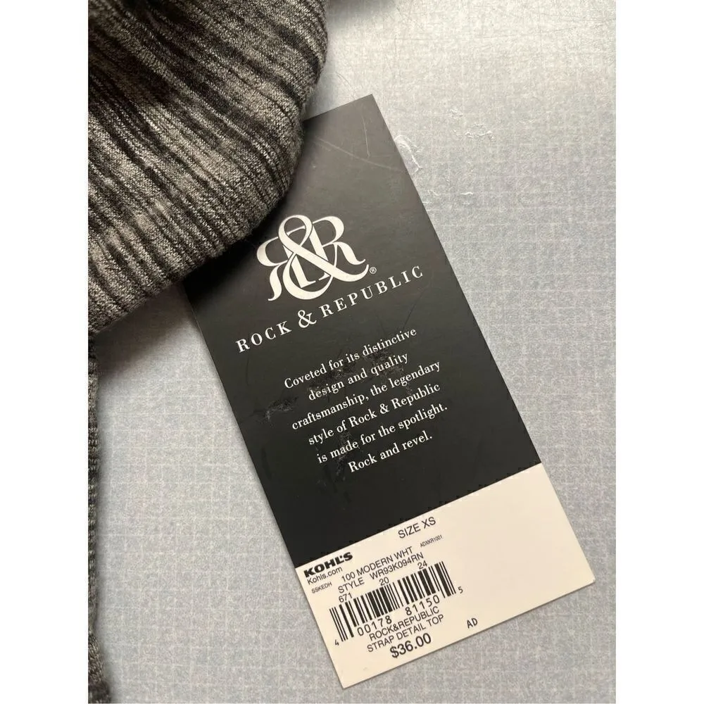 Rock & Republic strap detail top XS NWT - Image 4