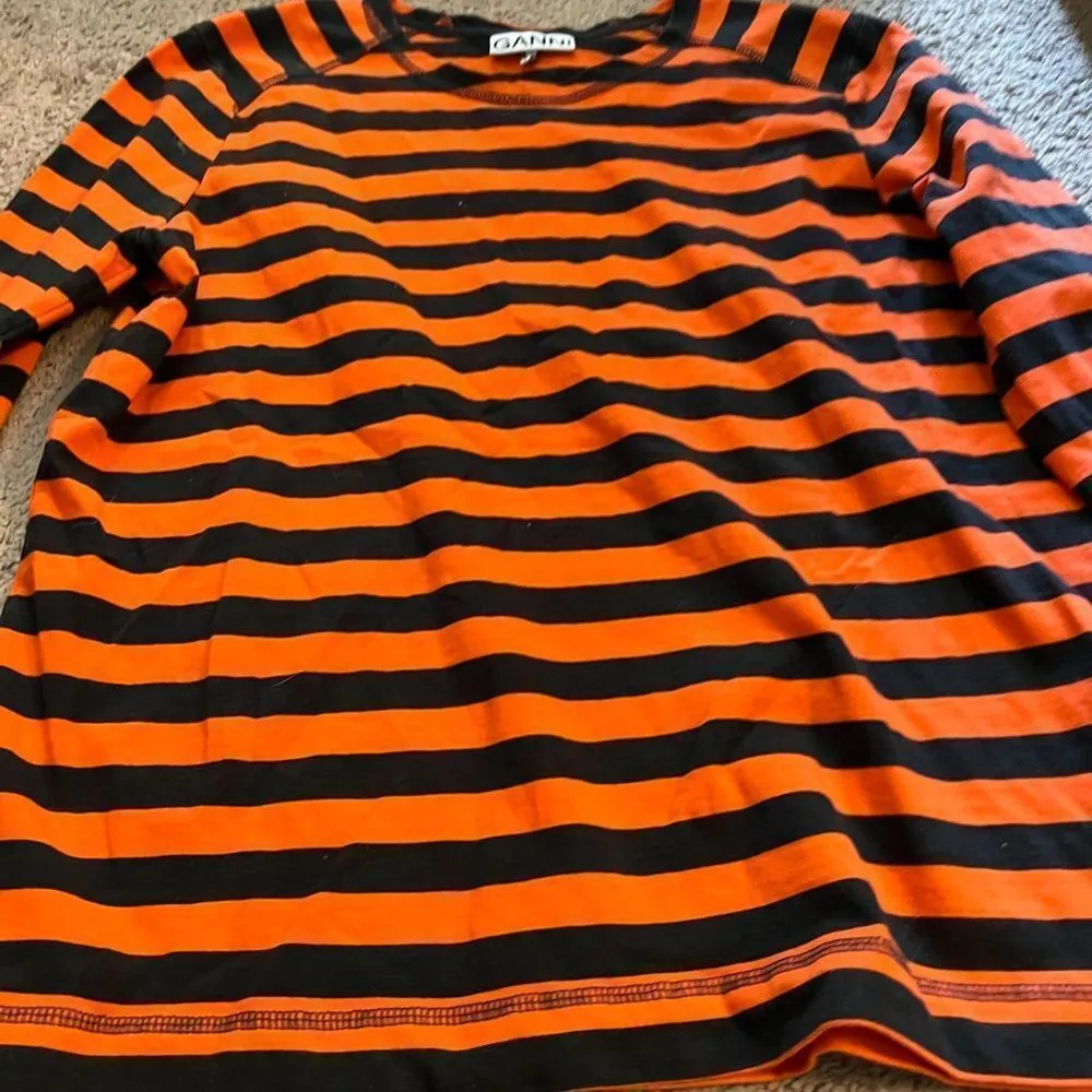 Ganni striped long sleeve tshirt small - Image 6