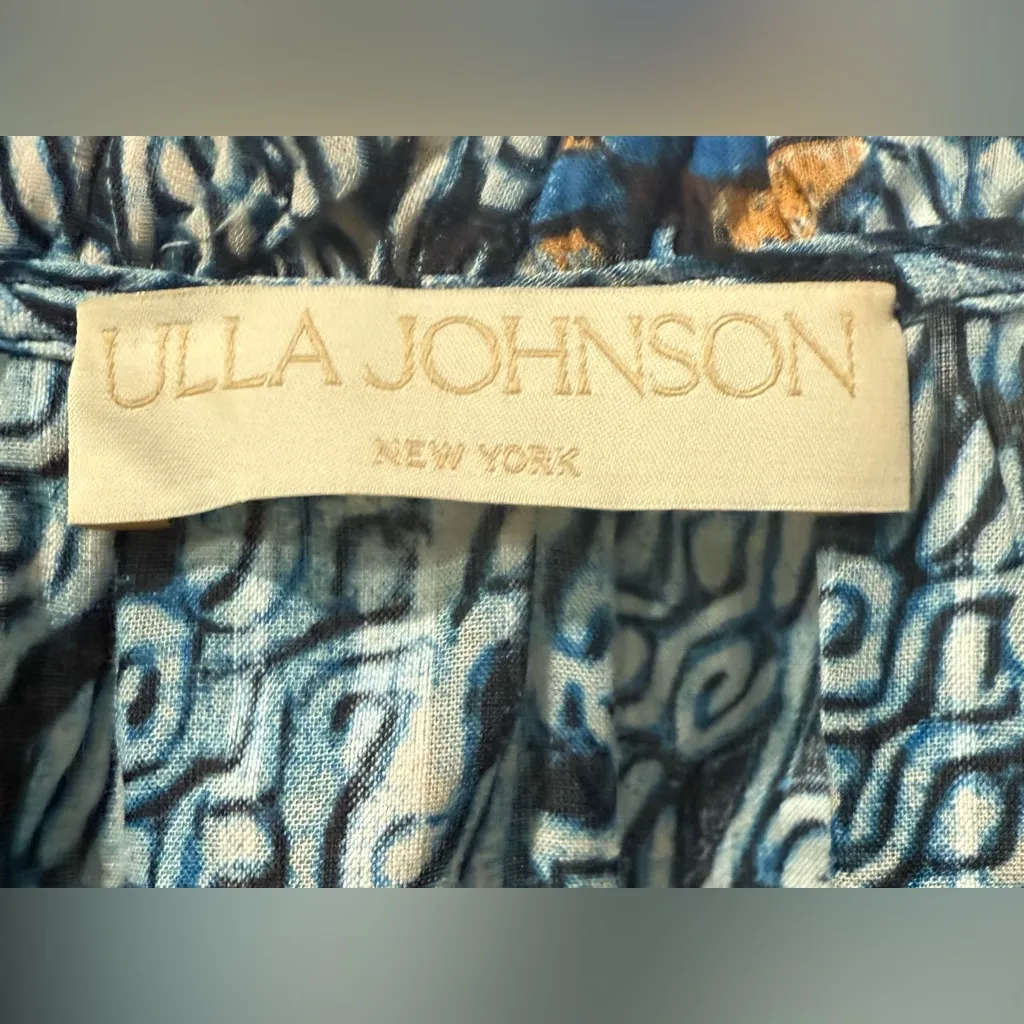 Ulla Johnson Fleur Ruffled Flutter Sleeve Top in Blue Morning Glory Size 10 $350 - Image 7