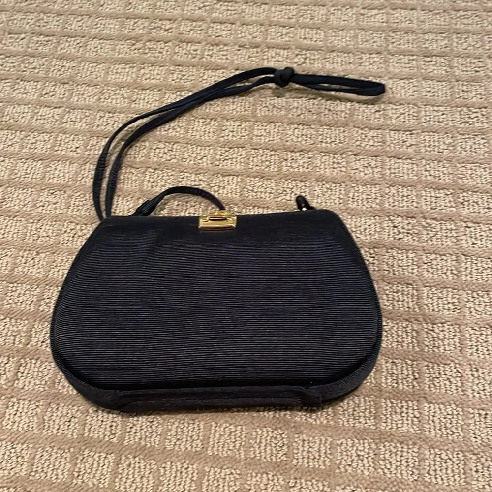 Talbots Navy Blue Woven Shoulder Bag - Image 3