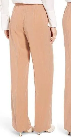 Something Navy Peach Pink Pleated High Waist Wide Leg Pants Size 2 - Image 2