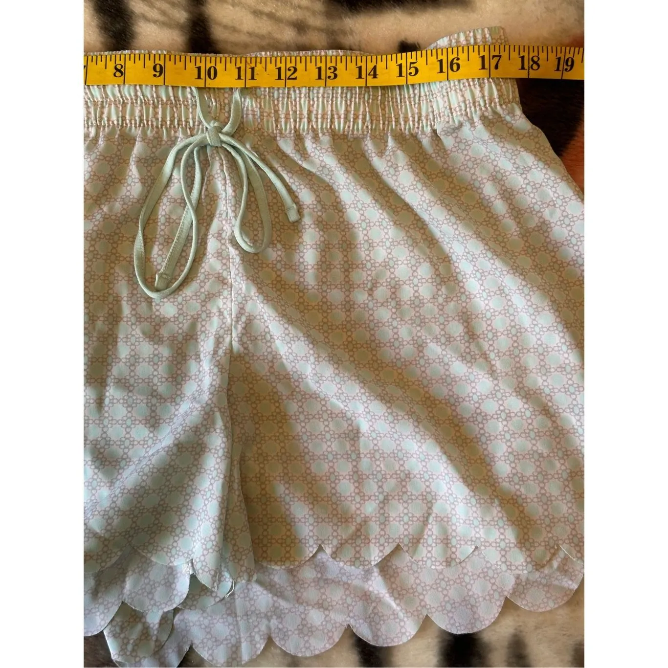 448. 5/$25 Gillian & O’Malley XL scalloped tie front pajama lounge shorts Blue - Image 3