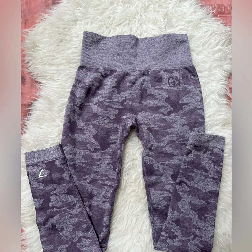 Gymshark  Leggings - Purple Camo - Image 8