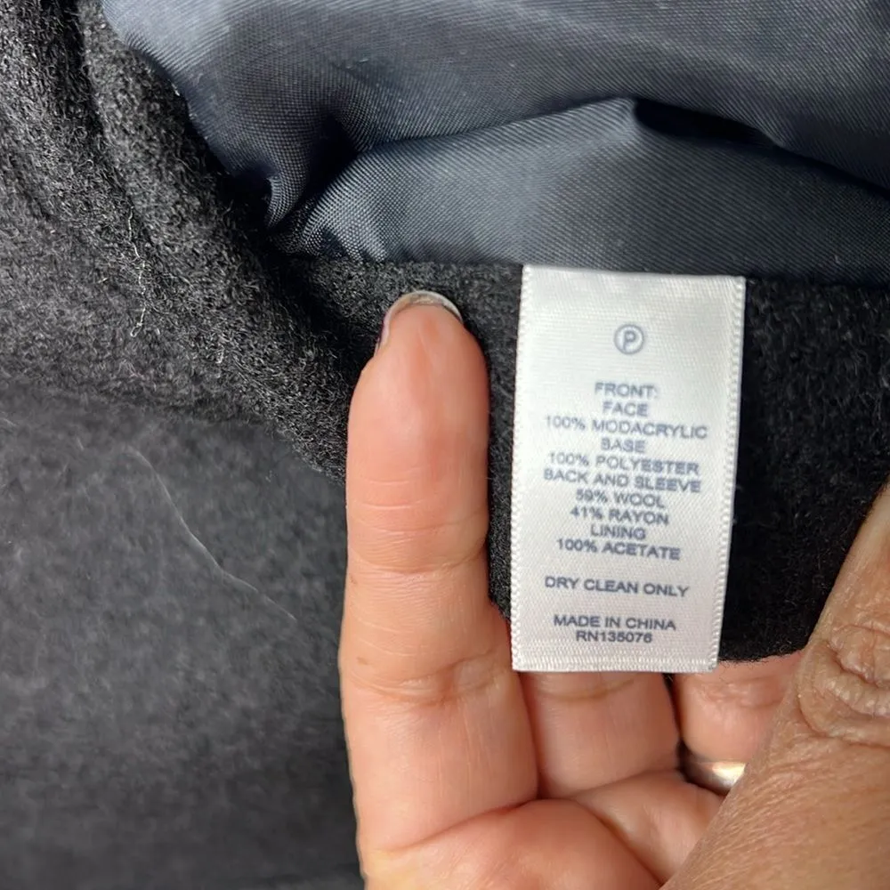 NEW C. Wonder Women’s Faux Fur Wool Cardigan jacket sz M Cottagecore Academia Black Size M - Image 9