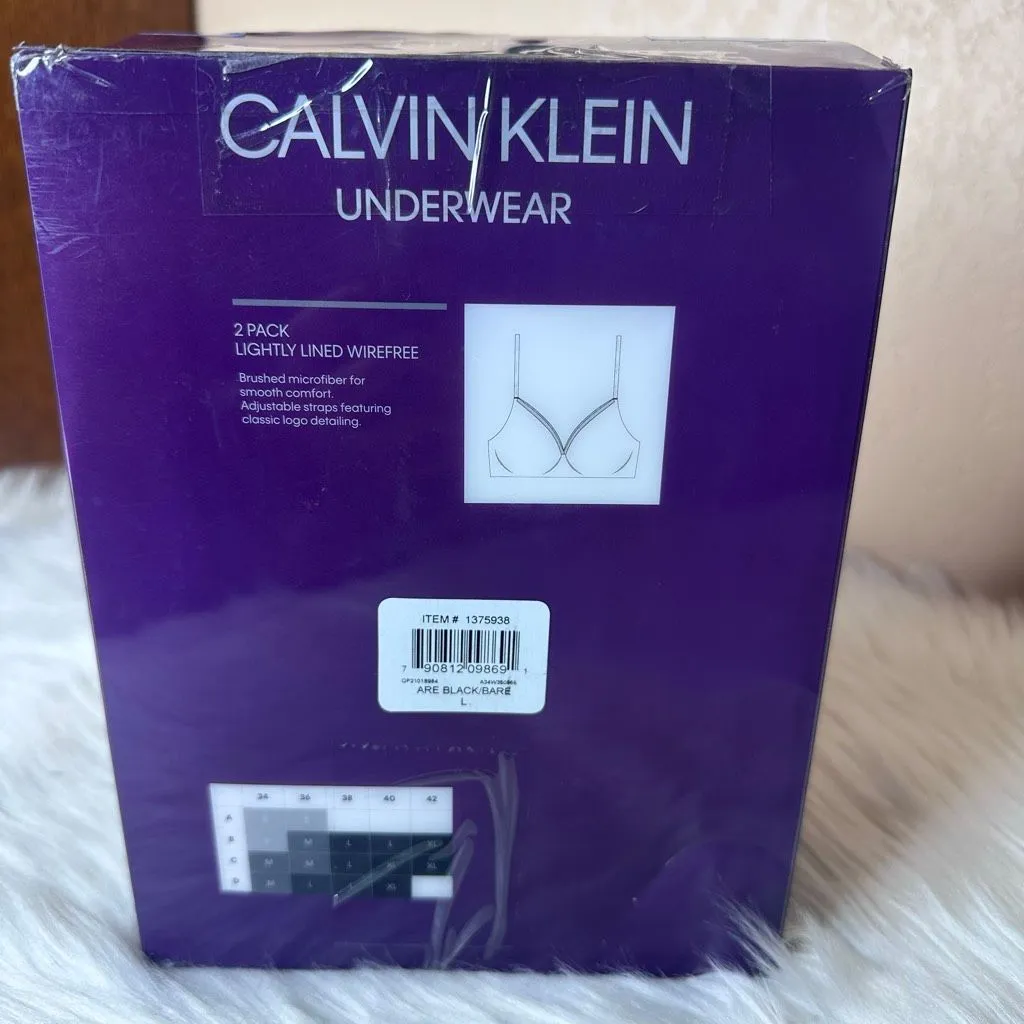 Calvin Klein Lightly Lined Wirefree Bra 2 Pack Size Large - Image 5
