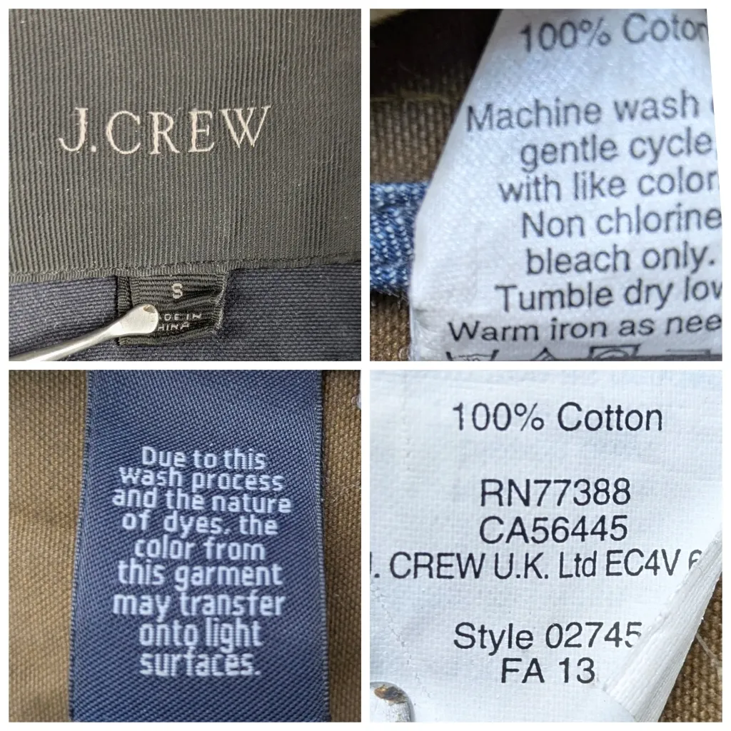 J. Crew Colorblock Barn/Chore Waxed Cotton Field Jacket EUC Size S     F215 - Image 14