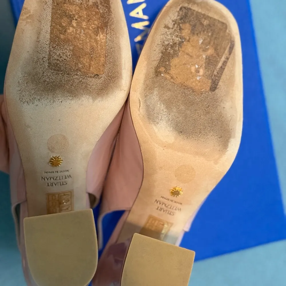 Stuart Weitzman Blush Block Heel Slingbacks - Image 7