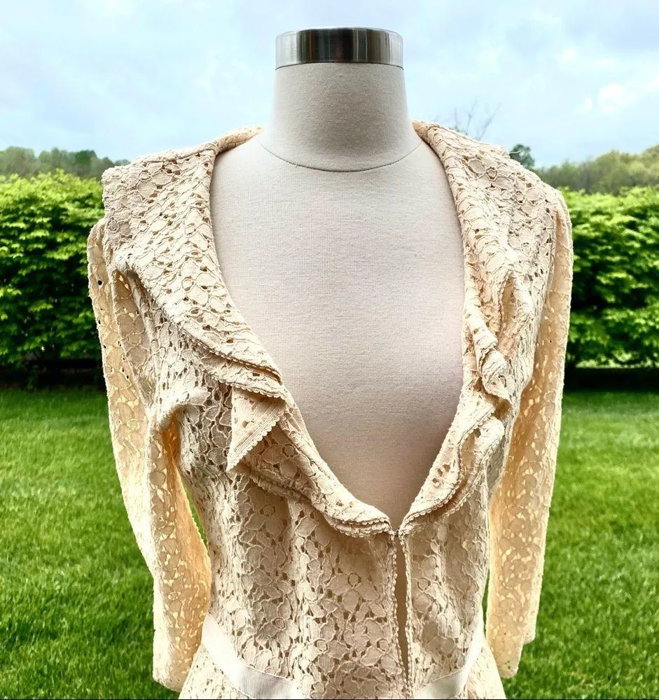 INC Cream Lace Jacket Size M - Image 7