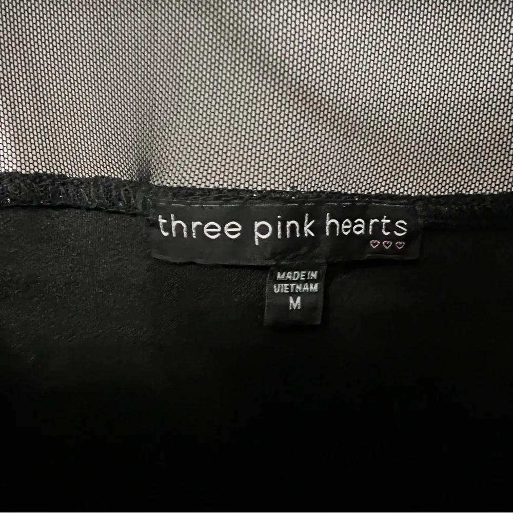 Three Pink Hearts Paisley Black Silver Mini Cocktail Dress Illusion Neckline M - Image 10