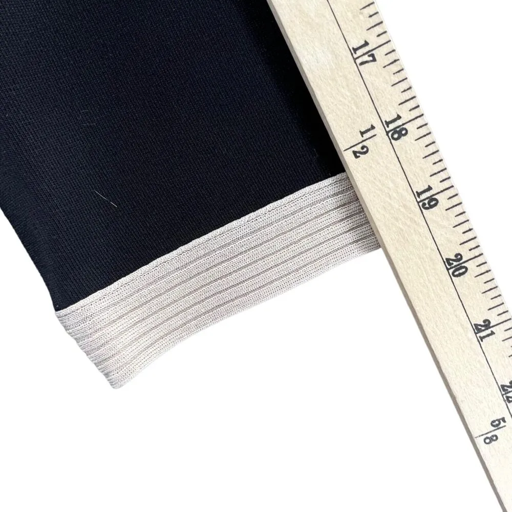 Misook Knit Top S Petite Black Cream Classic Blouse Career Minimalist Luxury Vtg - Image 7