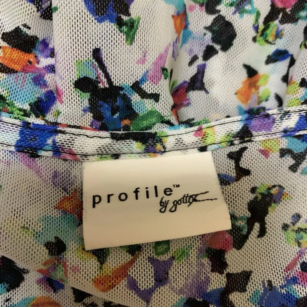 Profile By Gottex Floral Print Sheer Swim Cover Up Kimono Tunic Boho Small‎ - Image 6