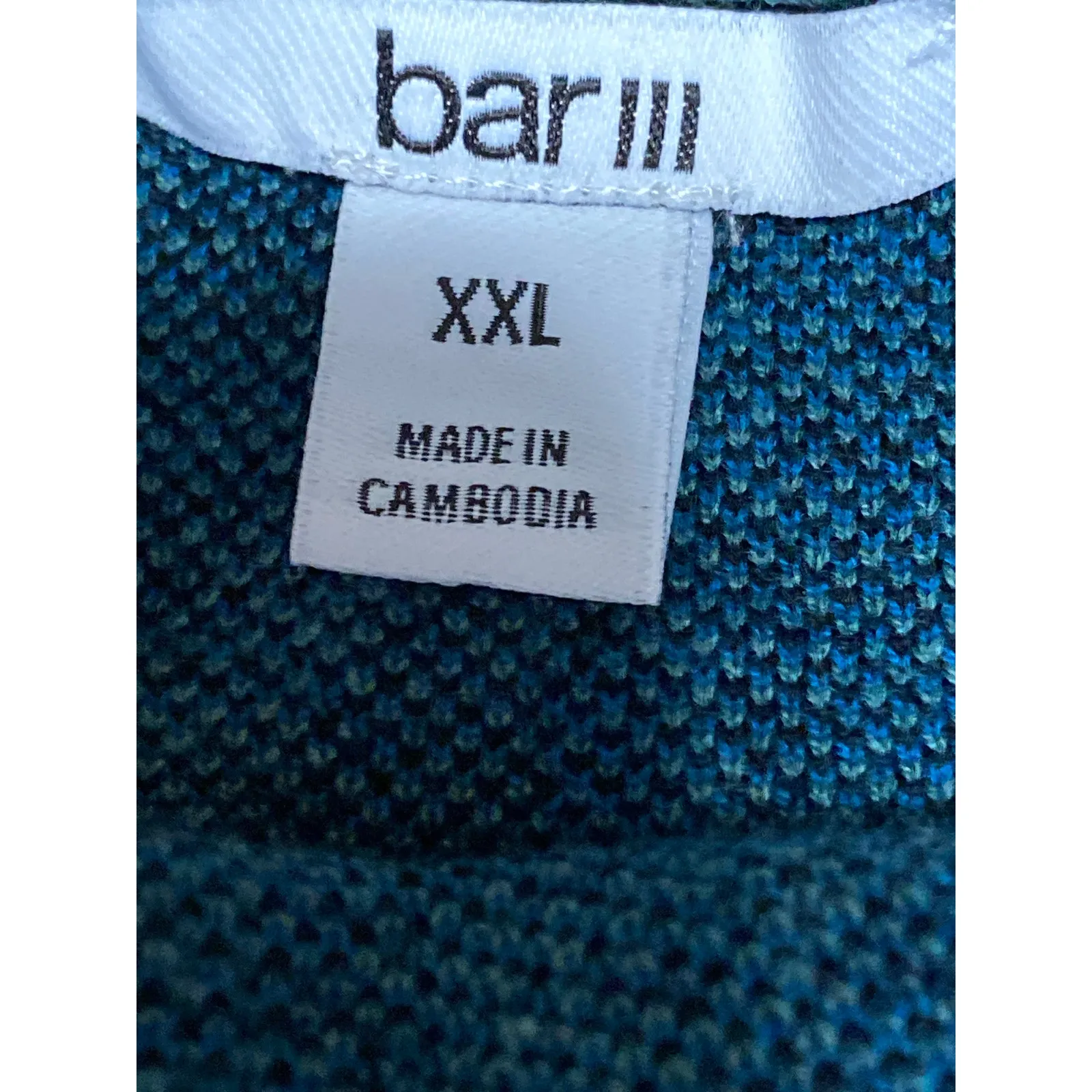 Bar III Womens Blue Animal Print Crew Neck Long Sleeve Pullover Sweater Top XXL - Image 3