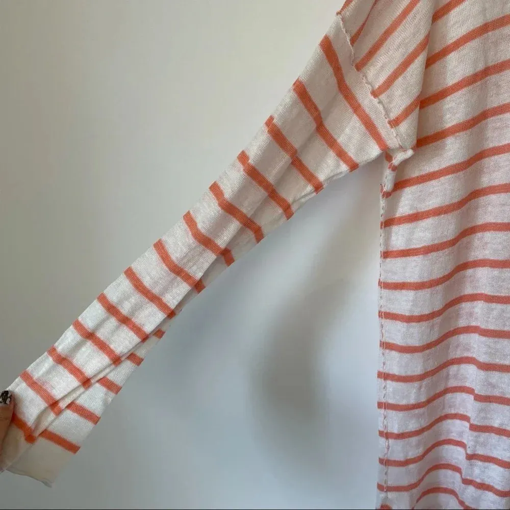 Chaser Linen Stripe Scoop Neck Long Sleeve Sz L - Image 3