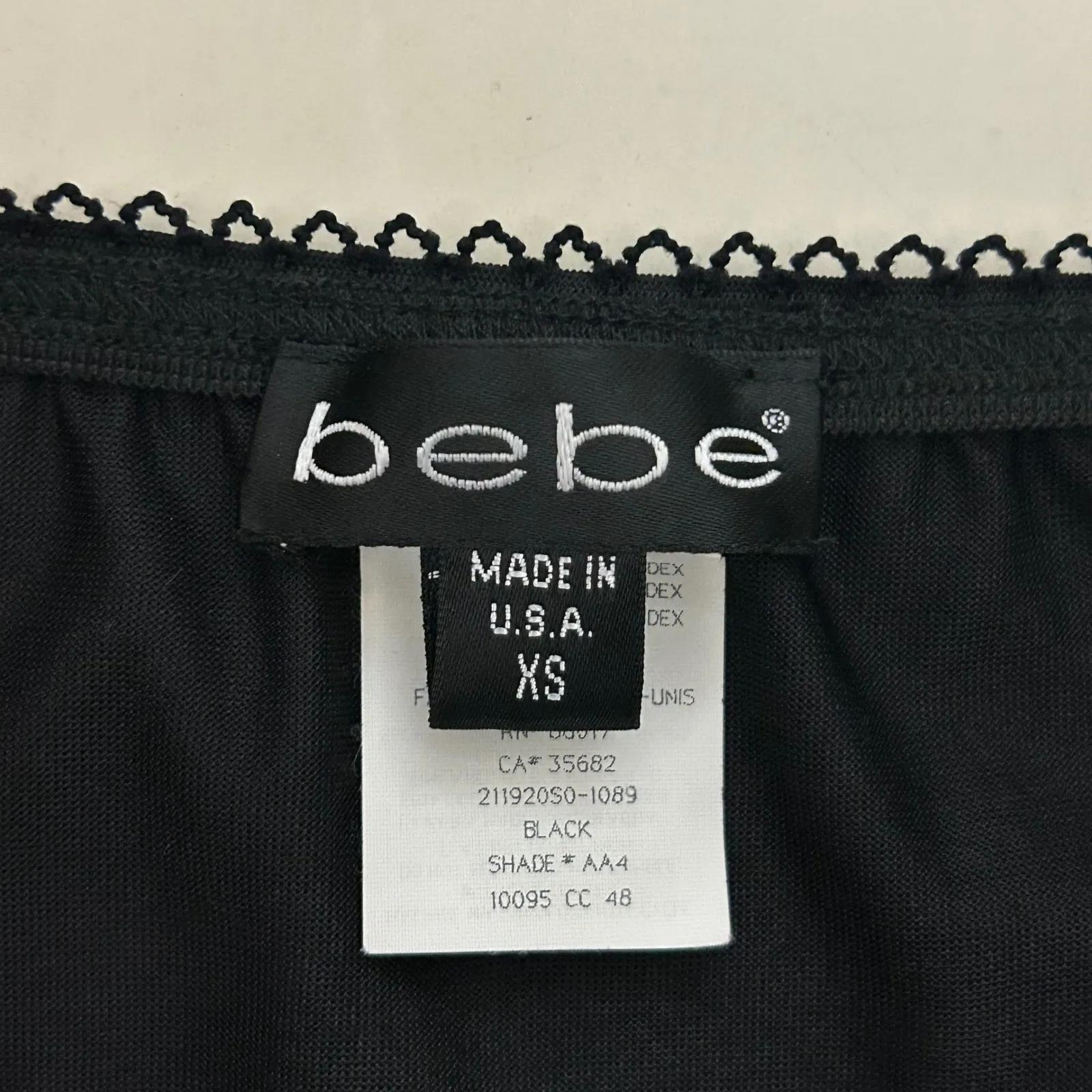 Bebe Y2K XS Mesh Insert Asymmetrical Hem Skirt Goth Coquette Lingerie Going Out - Image 4