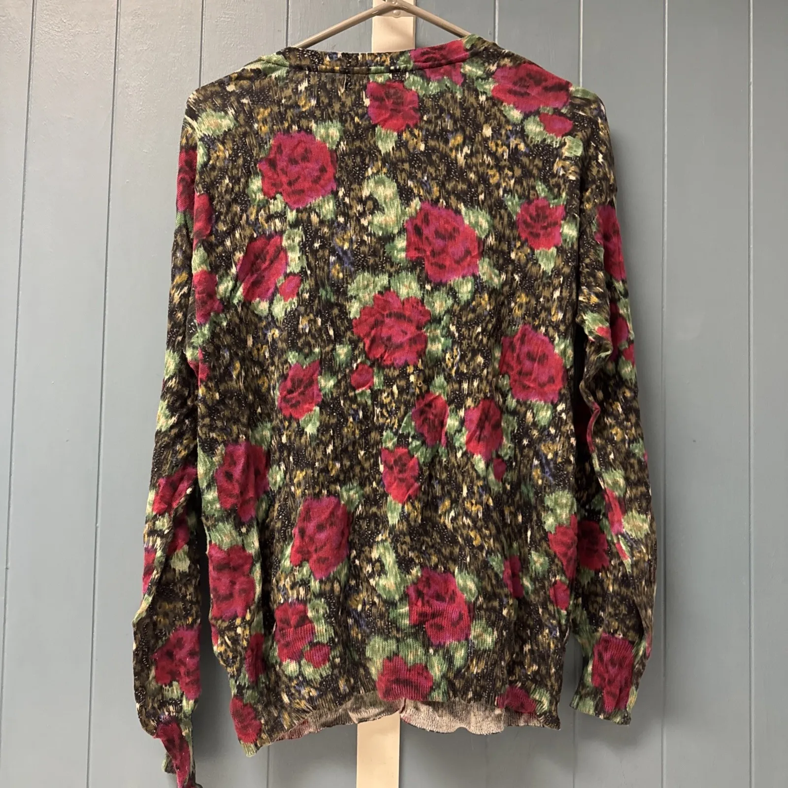 Lucky Brand Womens Cardigan‎ Size XL Multicolor Floral Long Sleeve 100% Cotton - Image 6