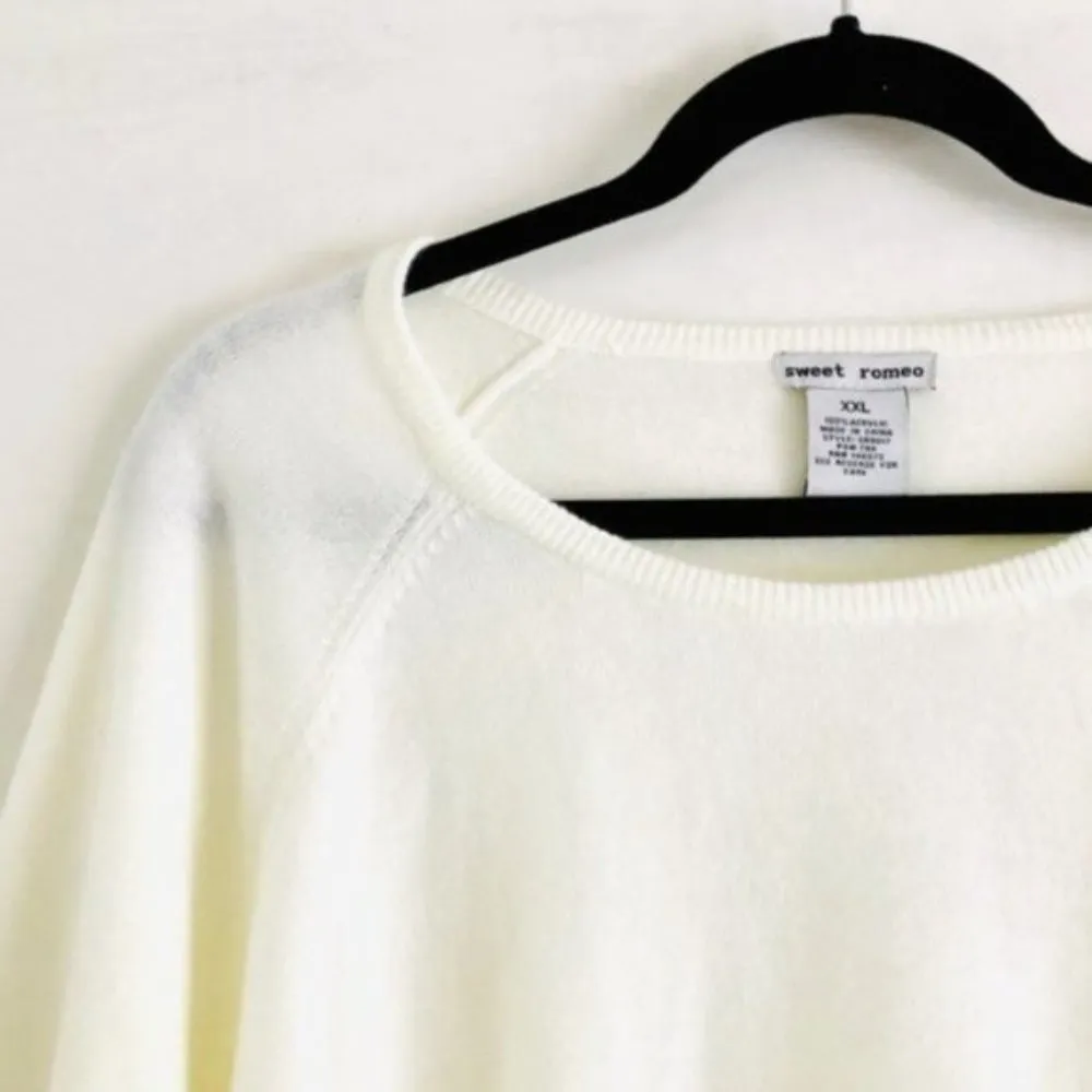 Sweet Romeo Sweater XXL NWT Crewneck Modern Girl Ivory Neutral Capsule Monotone - Image 4