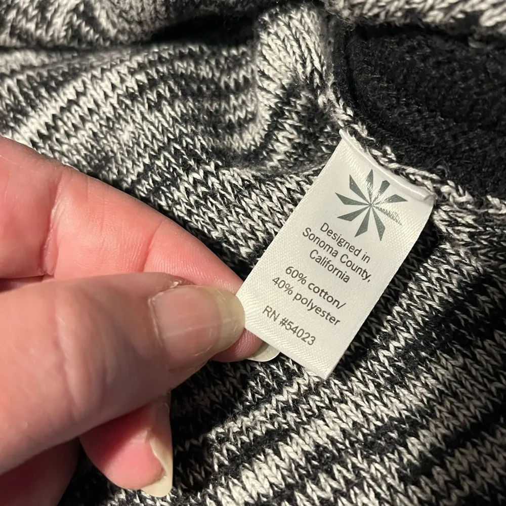 Retreat Sweater Dress Marled Grey Black Long Sleeves Crewneck Womens XSP - Image 5