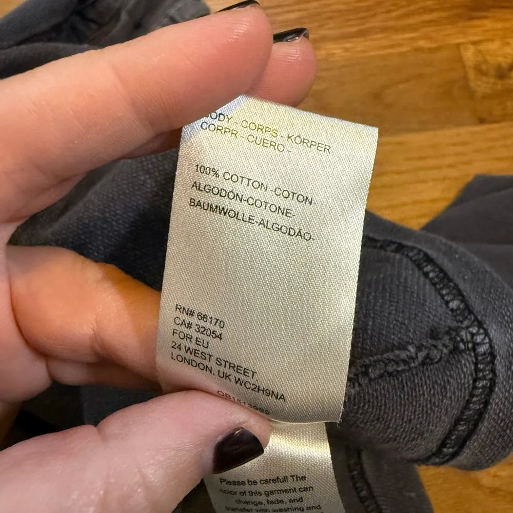 Free People Women’s XS Gray Oversized Distressed Grunge Button Sweater Cardigan - Image 9