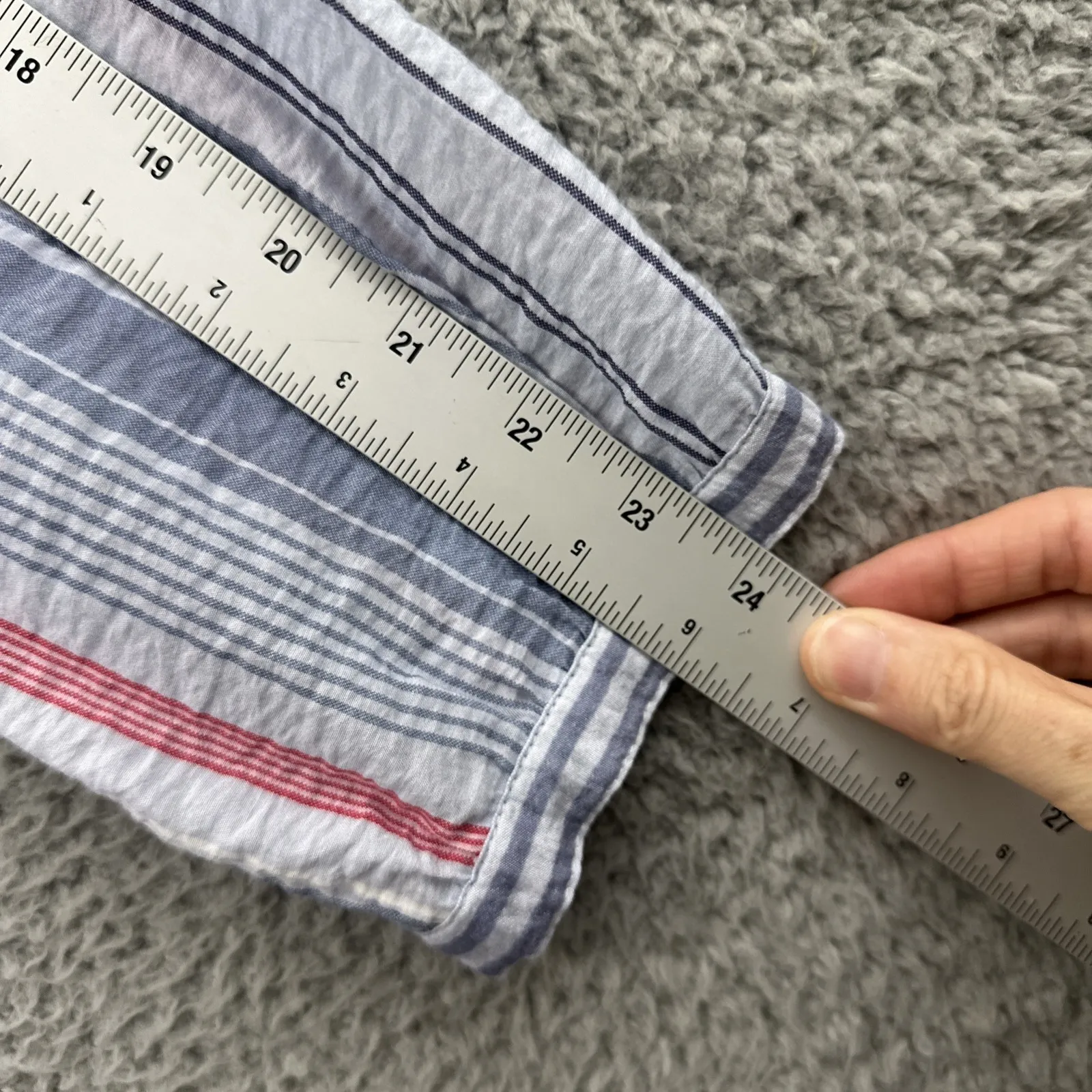 John‎ Mark Button Up Tunic Striped Paisley Red White Blue Boho Women's Medium - Image 7