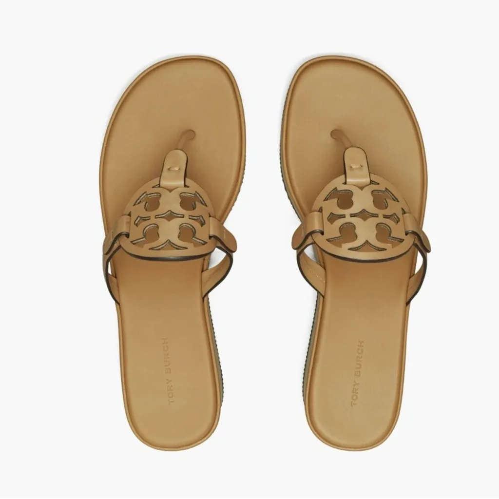 NEW TORY BURCH Miller Platform Wedge Flip Flop (Women) Sandal Ginger Shortbread - Image 9