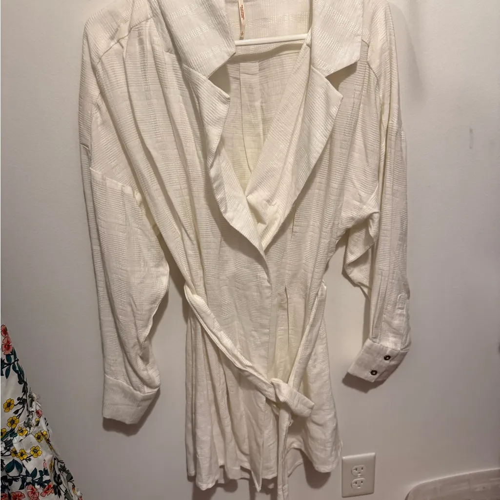 Free People Jenna Wrap Tunic Jacket Ivory small - Image 6