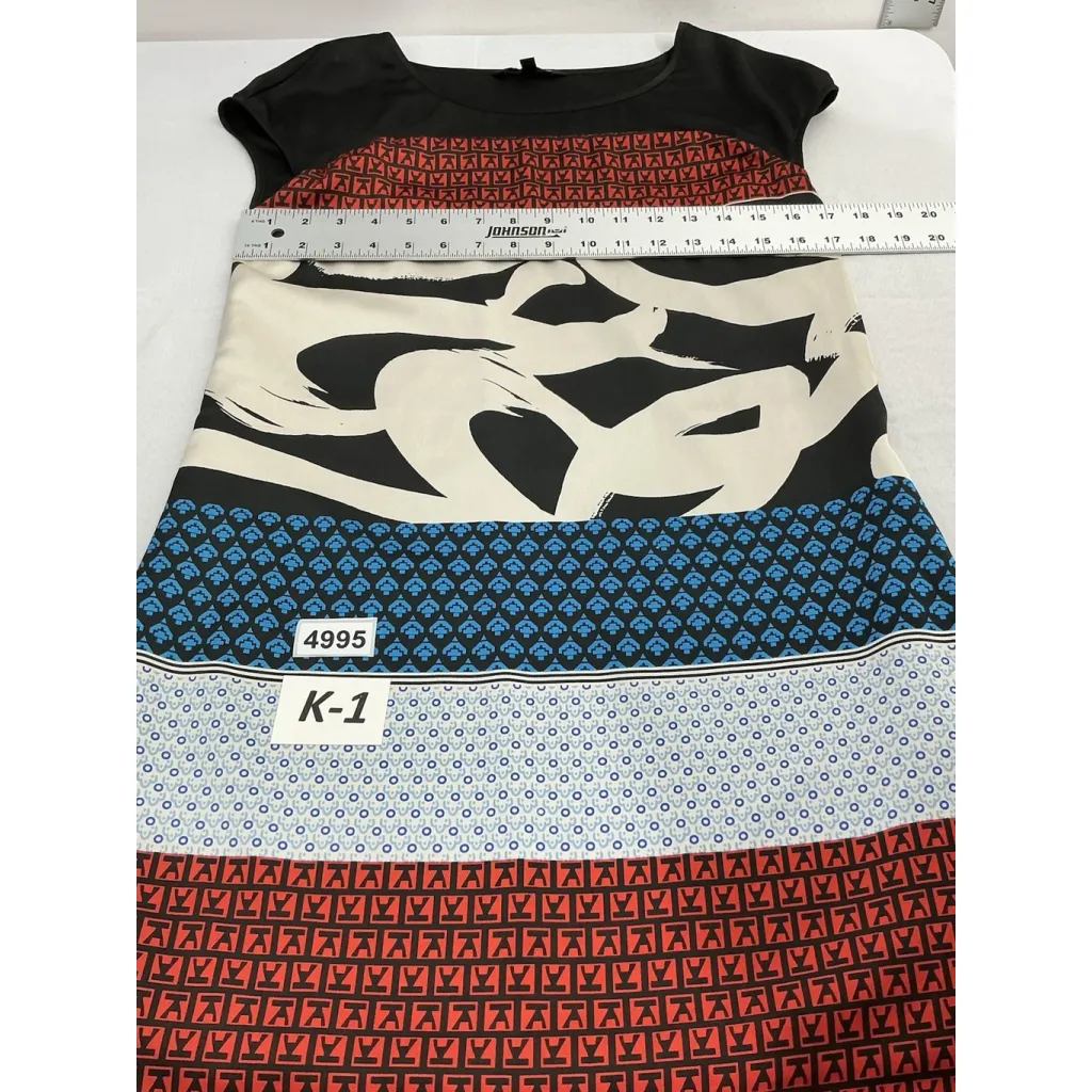 Womans Express Shift Dress XS Multicolor Lined Cap Sleeves - Image 5
