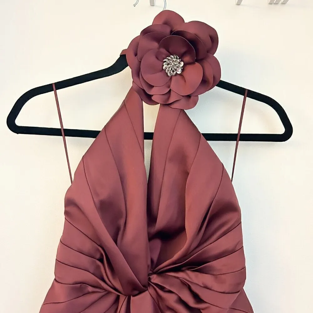 Ramy Brook Evie Flower Mini Dress in Cabernet Burgundy Red Size 2 NWT - Image 6