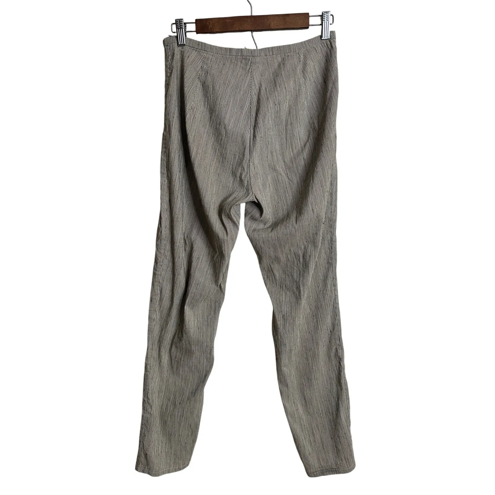 Annette Gortz Silk Linen Pinstripe Casual Trouser Pants Womans Euro 40 Gray Size undefined - Image 2