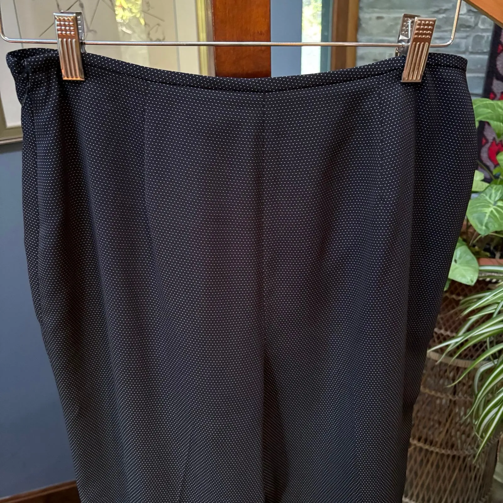 Liz Claiborne Black Mini Dot Suit Trousers Sz 10 Slim Bootcut Professional Pants - Image 5