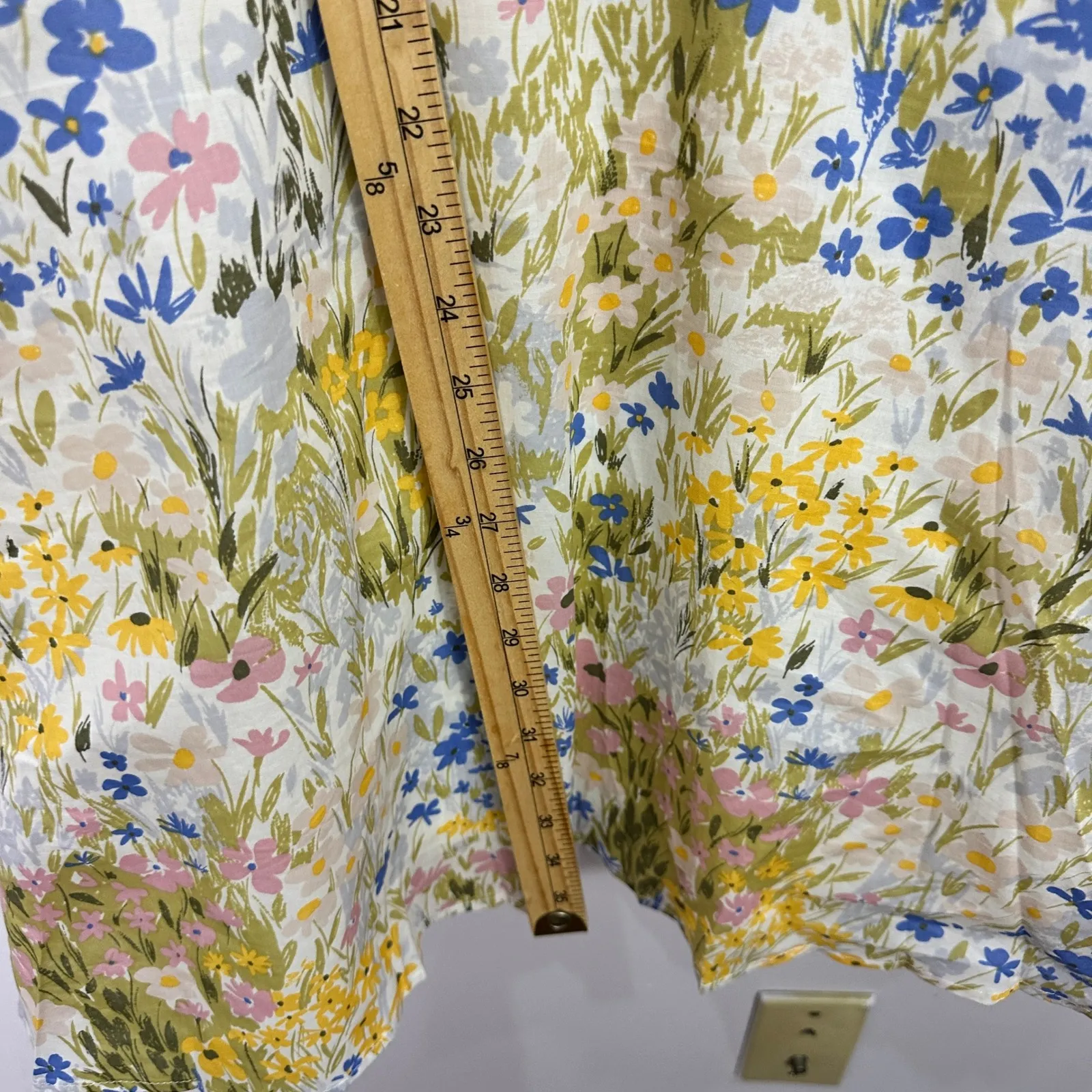 WildFox Floral Mini Dress Womens Large Yellow Coquette Ruffle Romantic Whimsical - Image 4