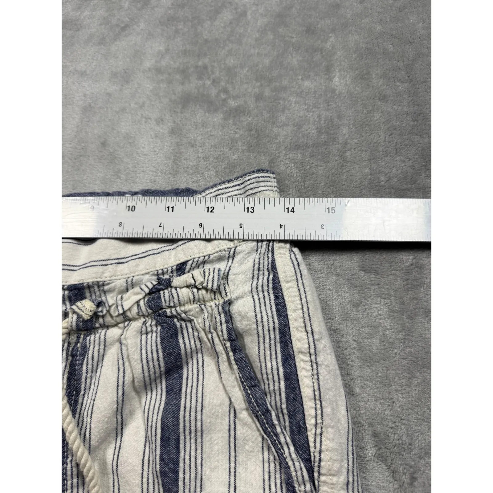 Anthropologie Seashore Striped Linen Blend‎ Drawstring Pants Size 2P - Image 10