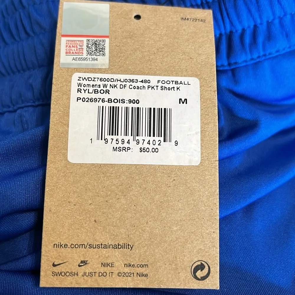 Nike Dri-Fit Women’s BSU Royal Blue Athletic Shorts NWT Medium - Image 7