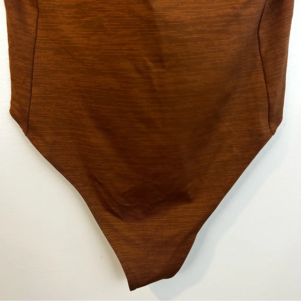 Outdoor Voices Sculpting Thong Bodysuit Heathered Brown Size XL - Image 6