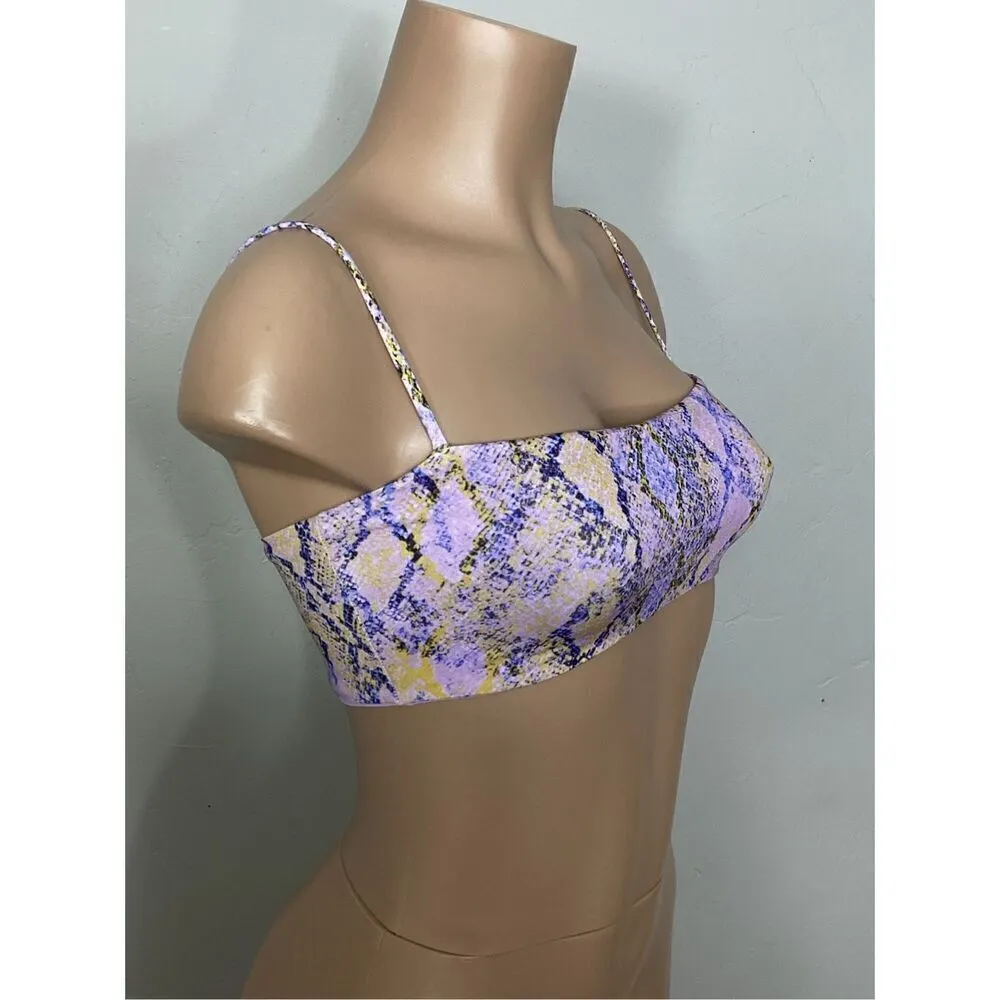 New. L*SPACE Purple snake print bikini top. Small. Retails $88 - Image 4