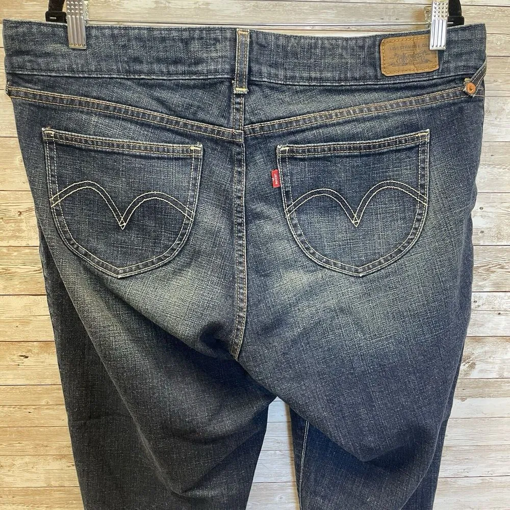 Levi's Womens 39x32 Jeans 504 Slouch Skinny Indigo Blue Stretch Denim - Image 9