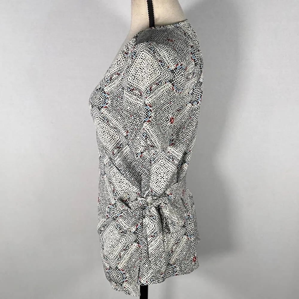 Bobeau Kaleidoscope Wrap V-Neck Blouse Multicolor Women's Size Small NWT - Image 4