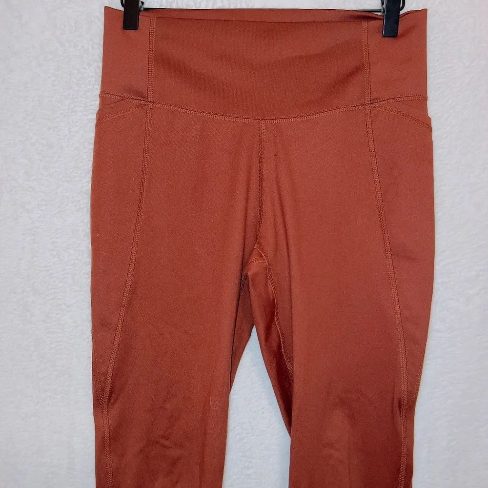All in Motion Rustic Orange High Waisted Side Pockets Ankle Length Leggings - Image 2