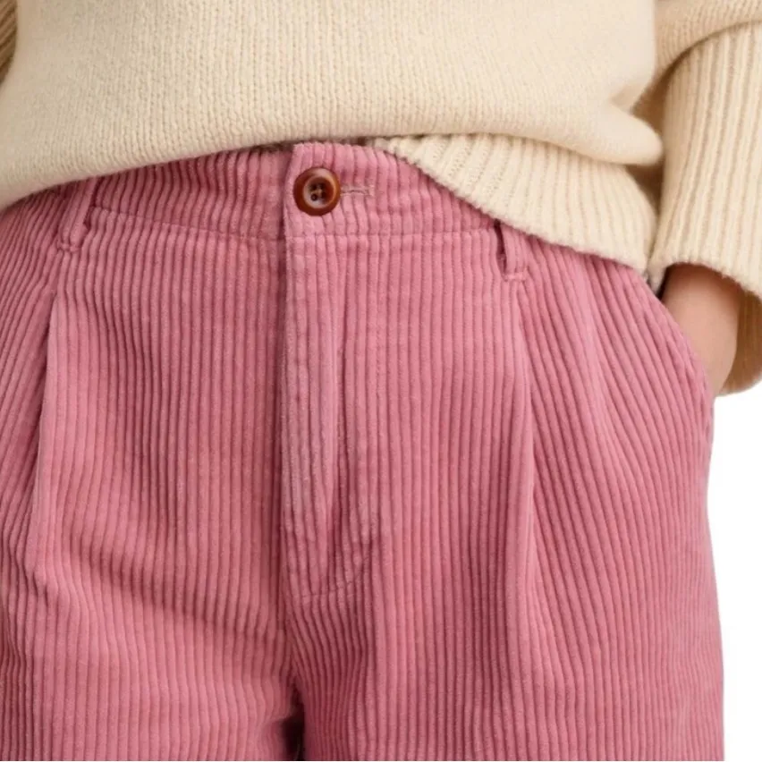 ALEX MILL Rugged Corduroy High Waist Straight Leg Ankle Crop Boy Pant Dusty Rose Pink Size 2 - Image 3