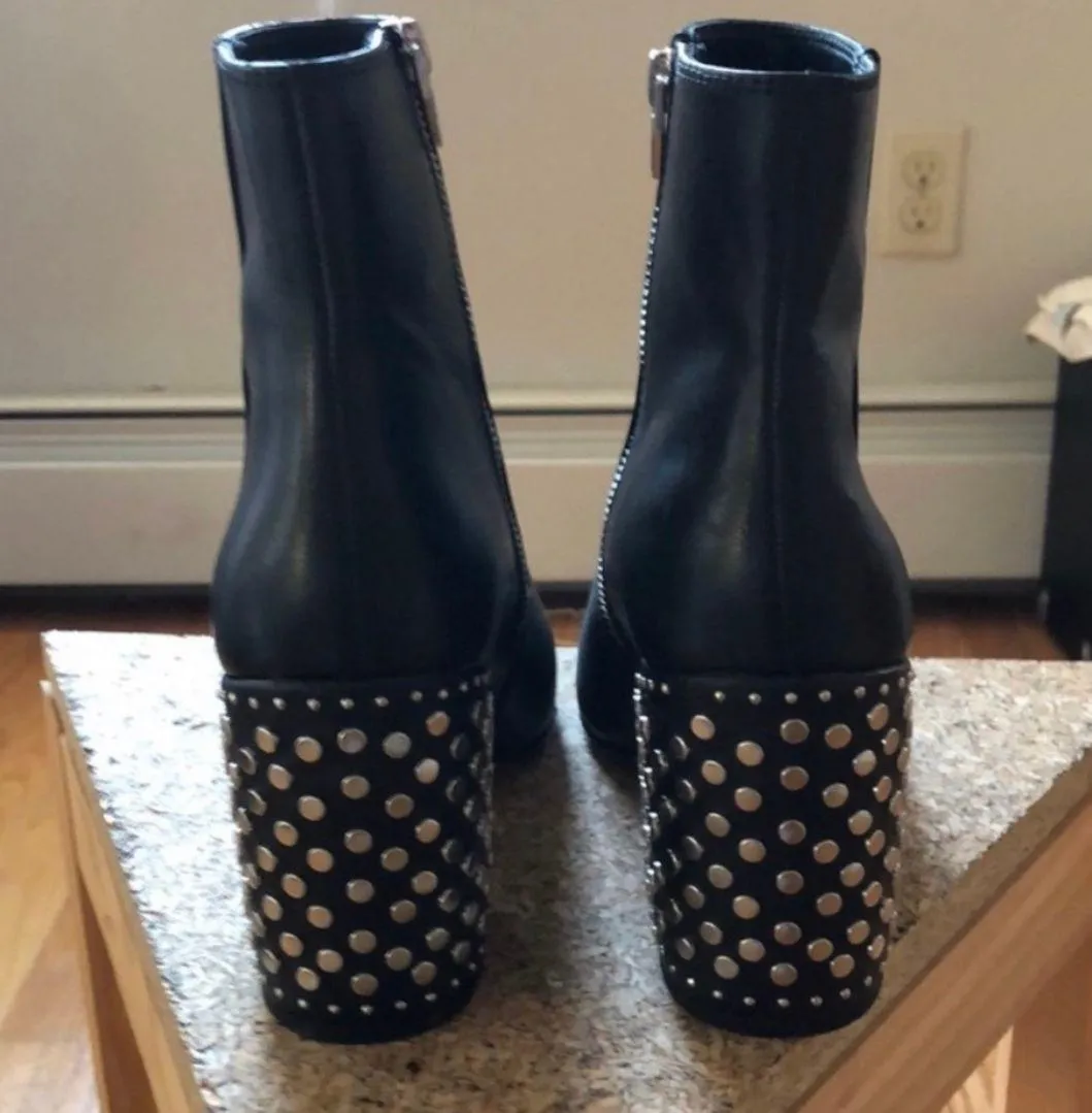 Black Studded Booties - Image 2