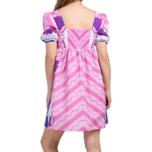 CELINA MOON cotton mini pink purple dress size large NWT - Image 2