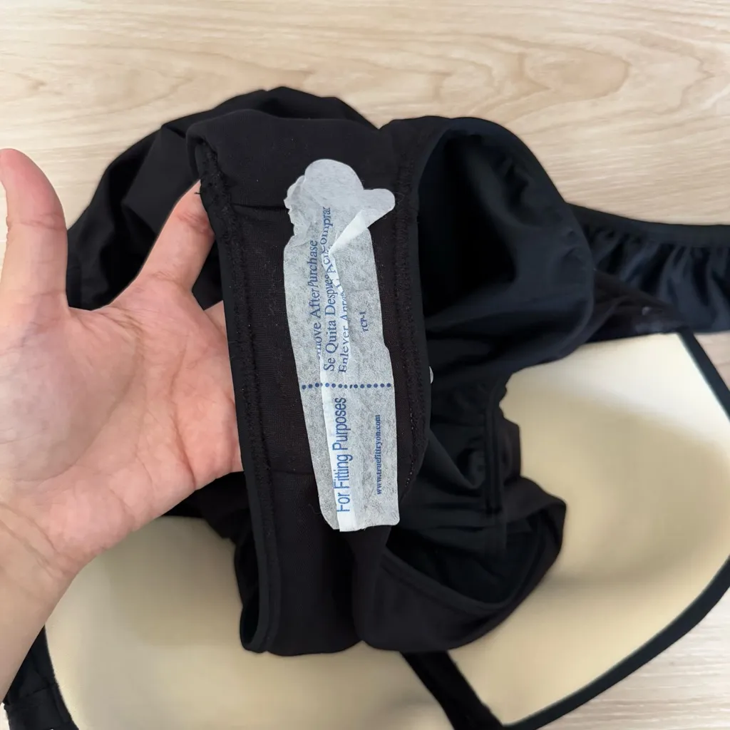 Albion XXL NEW The Lady One Piece Black Swim Minimal Classic Ruffle Sweetheart - Image 7