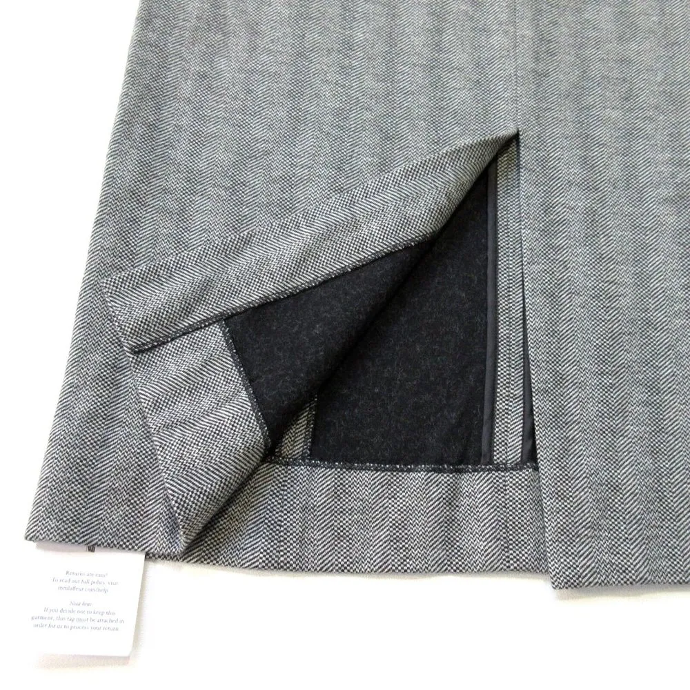 NWT MM. Lafleur Morton in White Black Herringbone Zip Jacquard Pencil Skirt 4 - Image 3