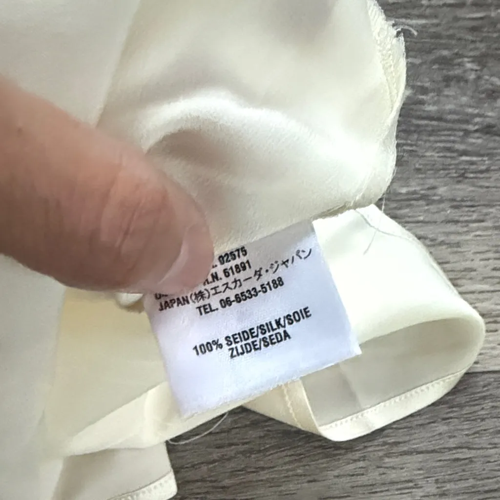 Escada Cream Silk Cami Sleeveless Top White Size 36 - Image 5