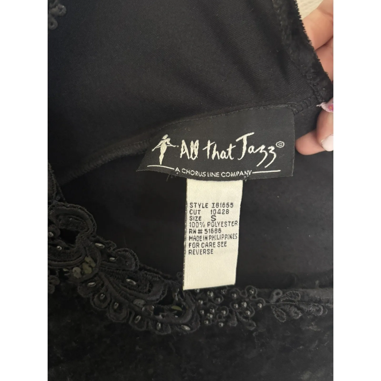 Vtg 90s Black Crushed Velvet Long Sleeve Dress Sz Small Whimsigoth Fairy Grunge - Image 5