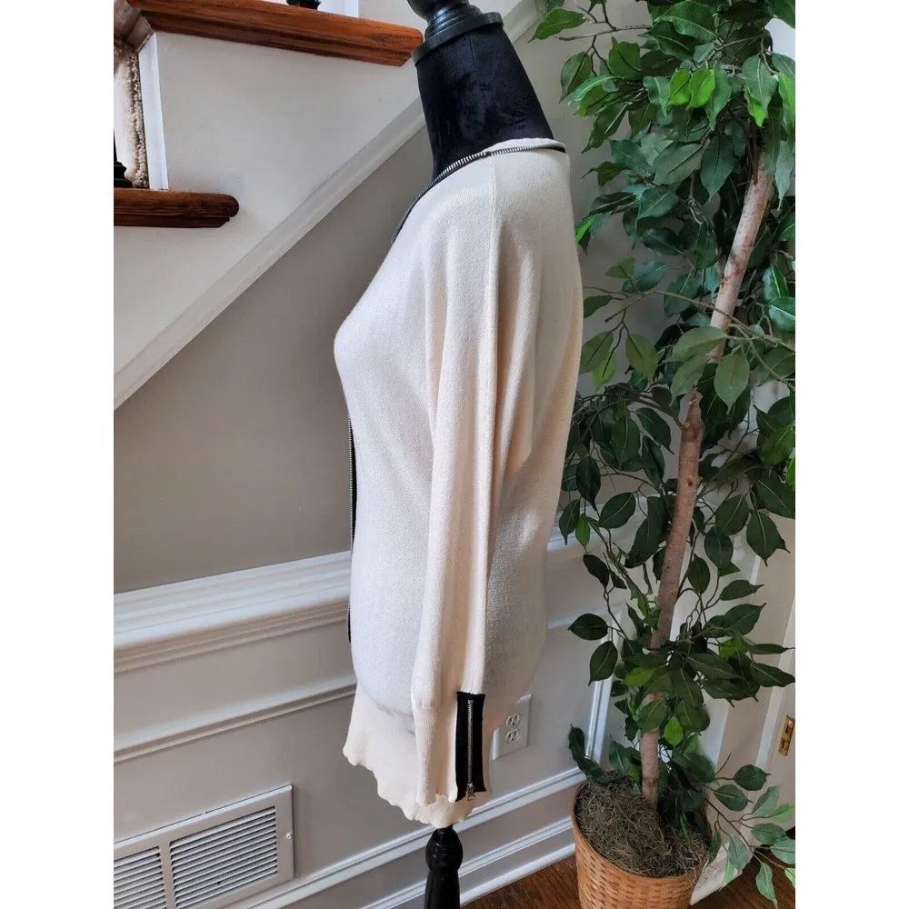 Anthropologie Twelve by Twelve Ivory V-Neck Long Sleeve Pullover Knit Sweater XS - Image 6