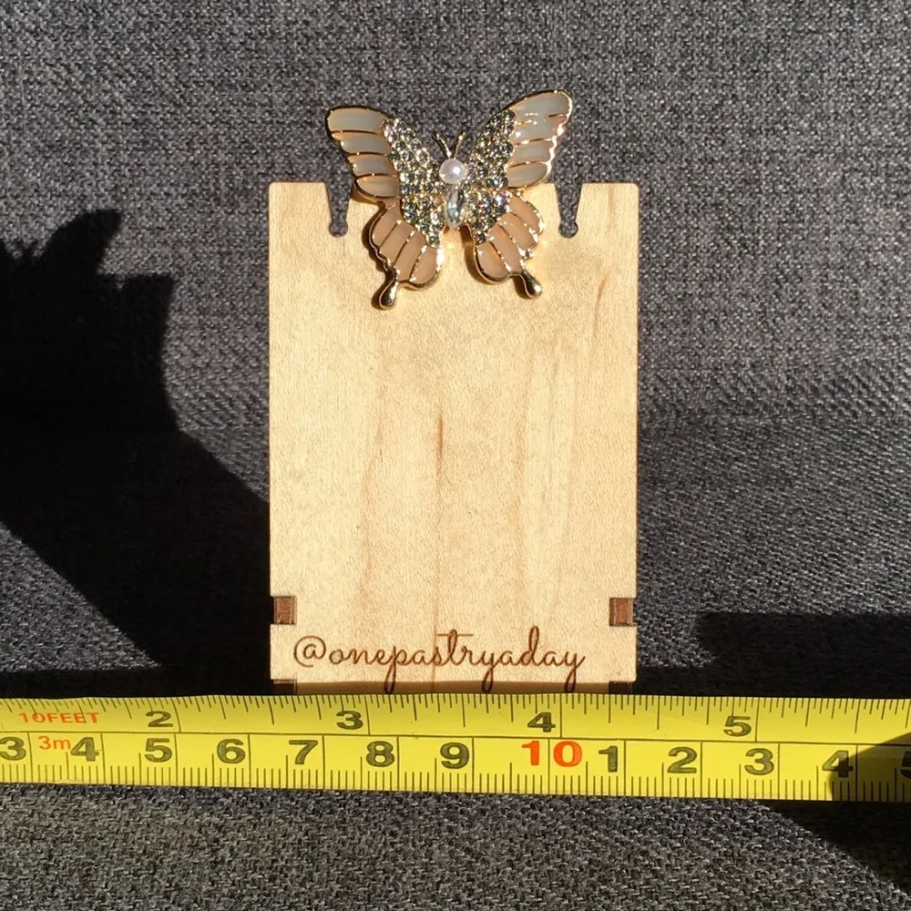 Butterfly Blush Enamel, Pearl + Rhinestone Fashion Brooch, Pin, Festive, Sparkly Pink - Image 9