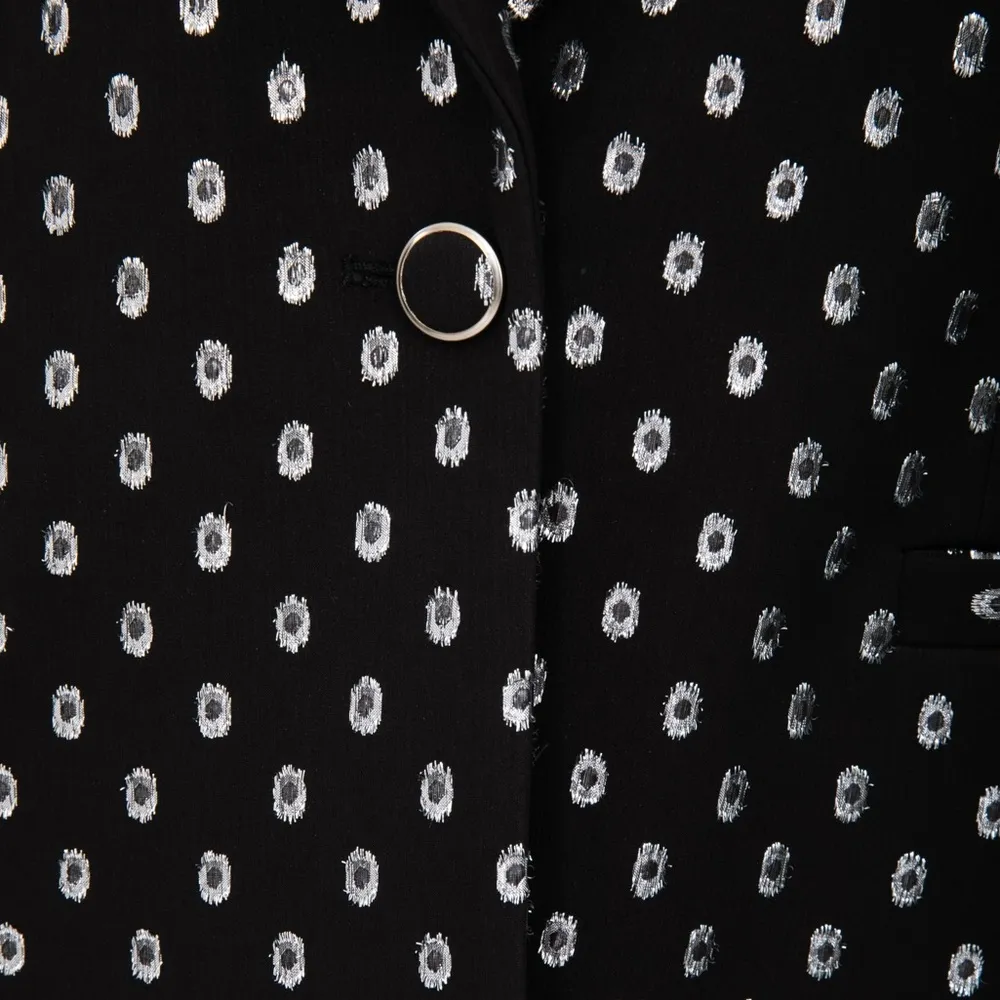 Tanya Taylor Andie Silk Blend Jacket/Blazer, Black/Silver Size 6 New w/Tag $595 - Image 5