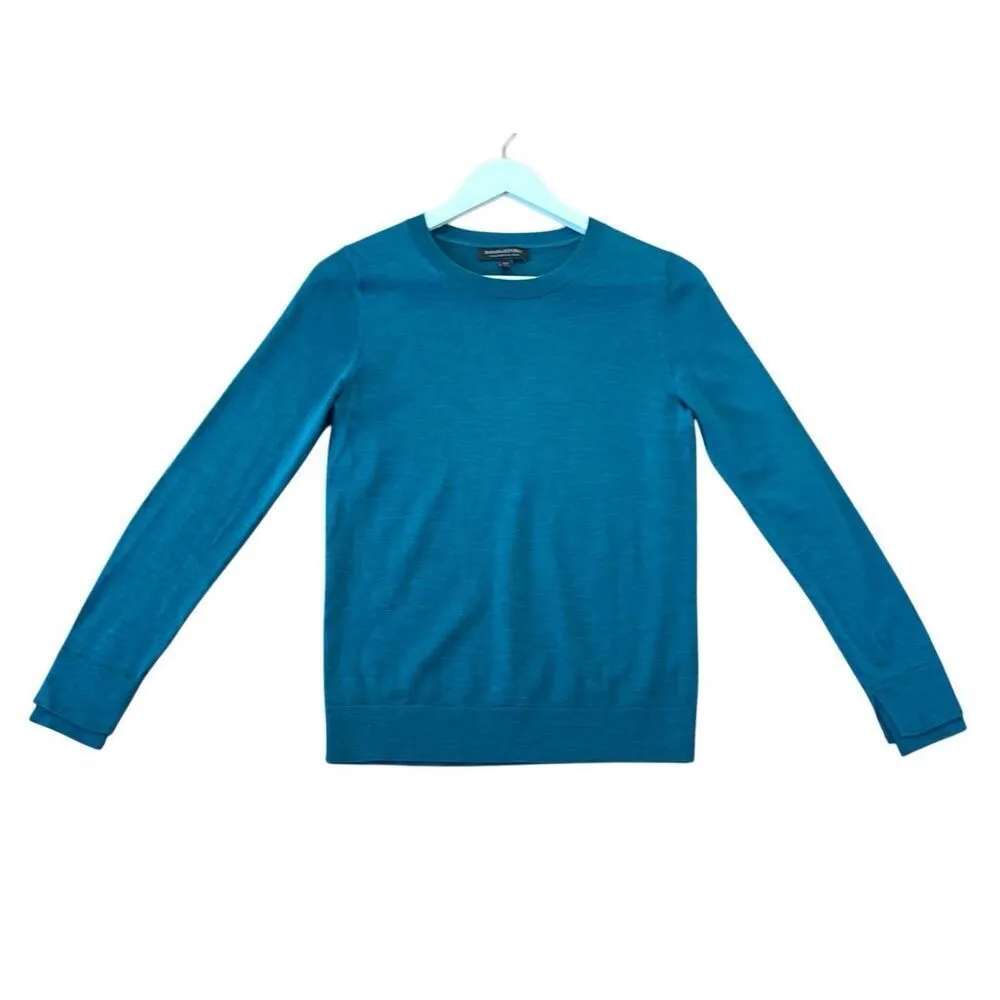 Banana Republic 100% merino wool teal crewneck sweater xs - Image 8