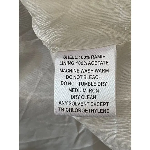 Peruvian Connection Ramie Ikat Fit‎ And Flare Dress Size 6 Blue White Sleeveless - Image 7