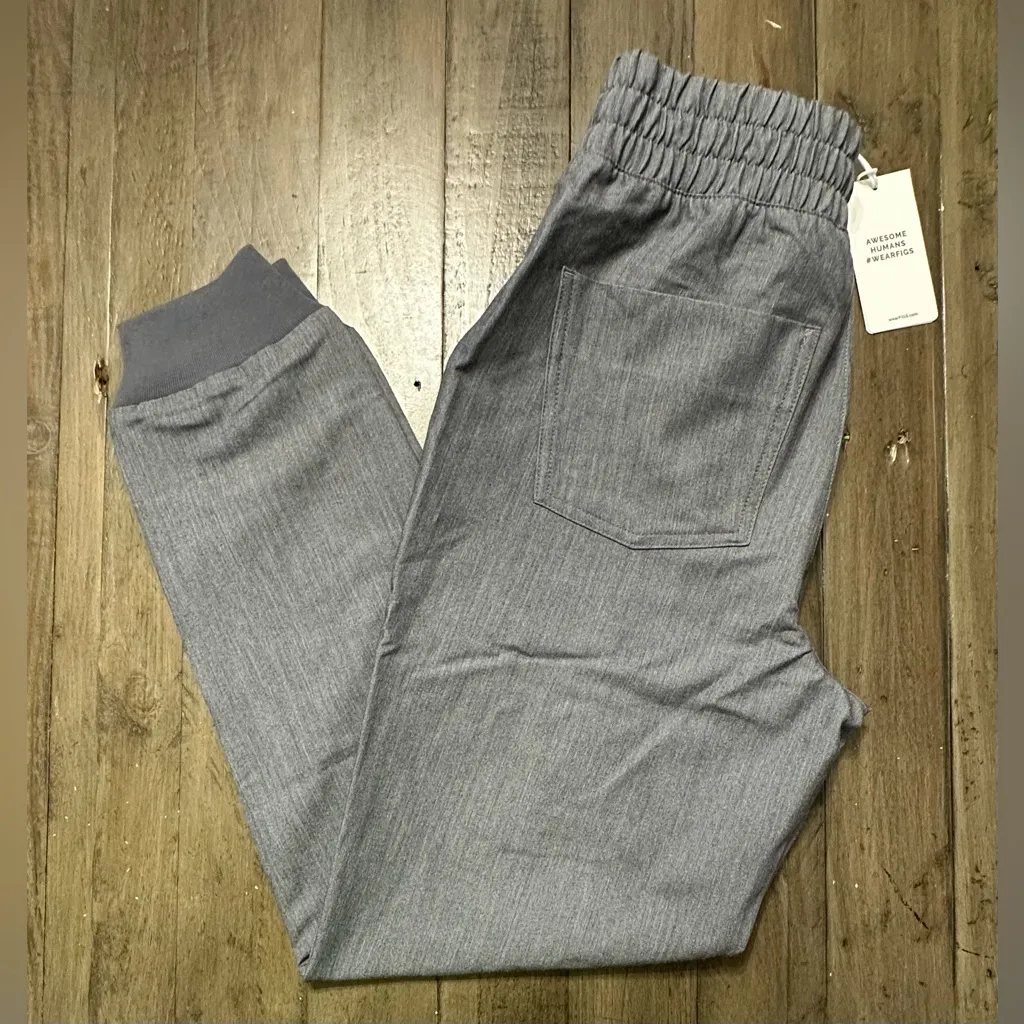 NWT FIGS High Waisted Petite Zamora Jogger Scrub Pants - XSP - Graphite Grey - Image 10